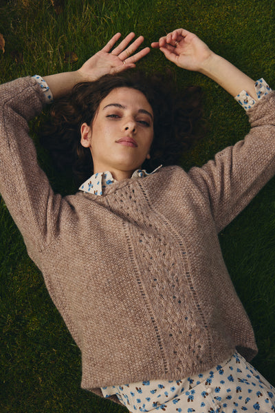 Pull Irmelia cacao melange Atelier Rêve Québec, Canada