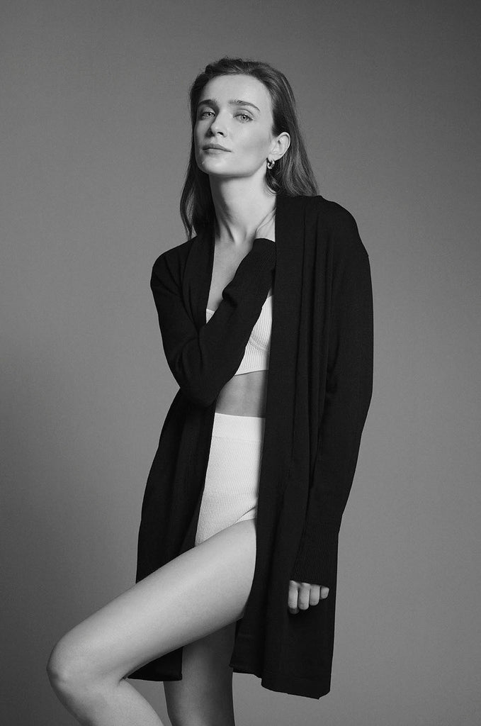 Veste longue Renee noir InWear chez Jupon Pressé, Québec, Canada