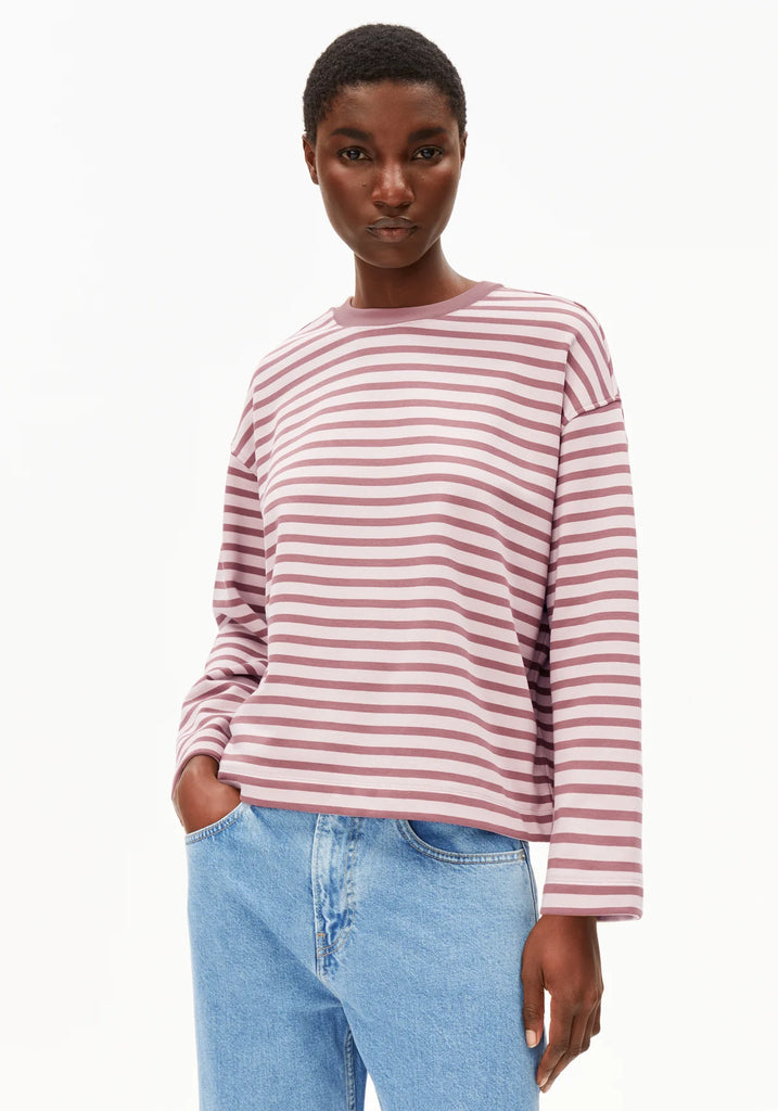 Sweatshirt Frankaa Maarlen Stripe ice grape/dark berry Armedangels Canada