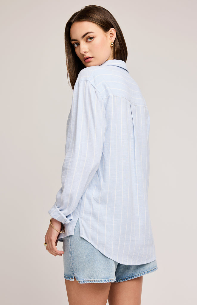 Chemisier long rayé bleu femme Québec