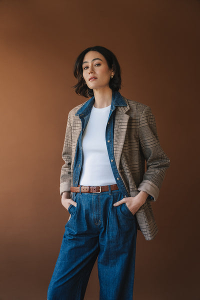 Manteau Sapphira chocolate glencheck Gentle Fawn Québec, Canada