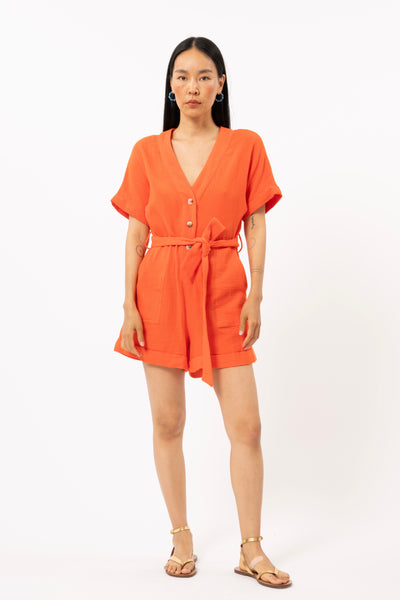Une-pièce Lika orange FRNCH dispo chez Jupon Pressé, Québec, Canada