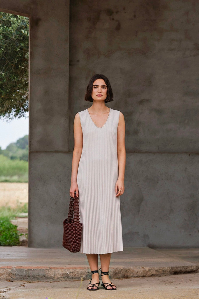 Robe longue évasée beige à bretelles Yerse Québec, Canada