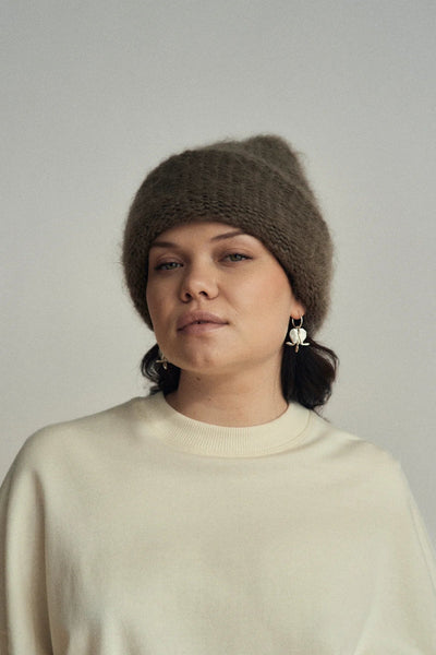 Bonnet en mohair doux Cloud taupe Heirloom Québec, Canada