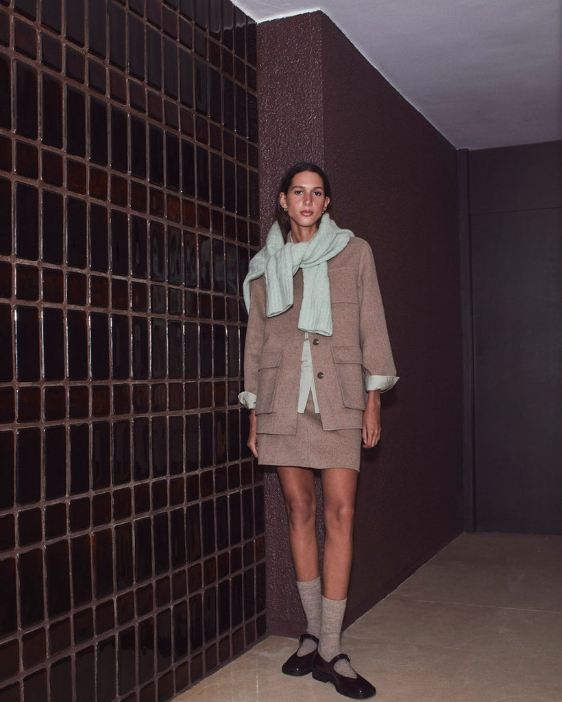 Pull en laine et alpaga vert clair Yerse Canada