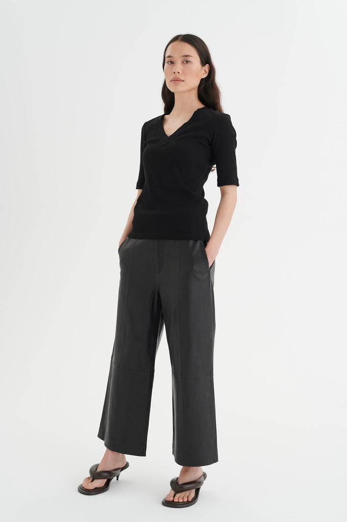 tee-shirt noir femme manche courte