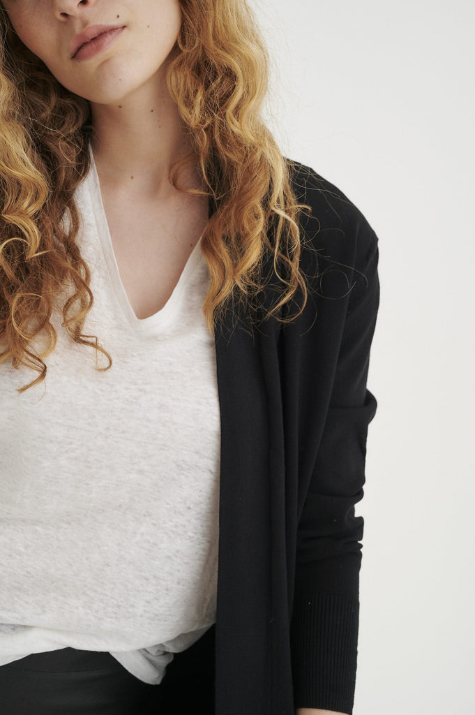 Veste longue noire femme