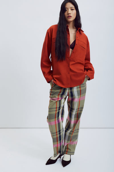 Pantalon Samsi pink tartan Ève Gravel Québec, Canada