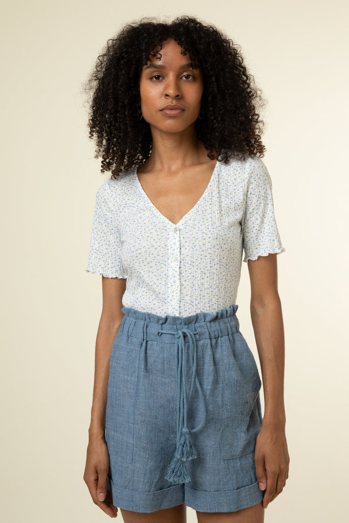 Short Kathy bleu jean FRNCH chez Jupon Pressé, Québec, Canada