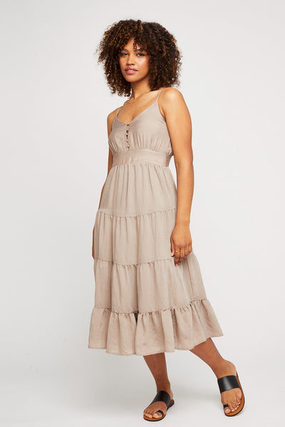 Robe longue Cleo taupe Gentle Fawn chez Jupon Pressé, Québec, Canada