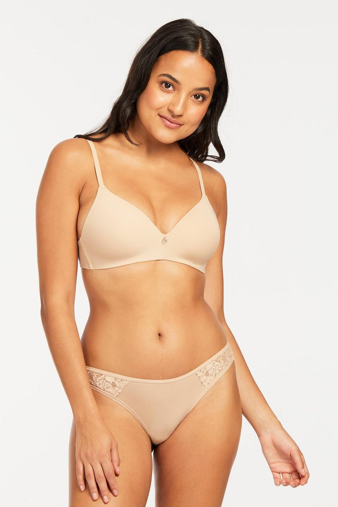 Soutien-gorge sans armature sable Montelle chez Jupon Pressé, Québec, Canada