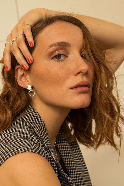 Boucles d'oreille Praline - argent WELLDUNN | Jupon Pressé, Québec, Canada