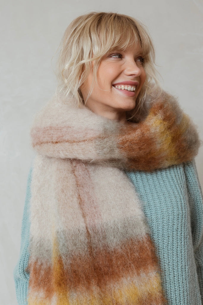 Foulard d'hiver pour femme, écharpe chaude, foulard mohair, laine mérinos
