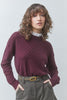 Pull maille damier détail col Picola prune Suncoo Québec, Canada