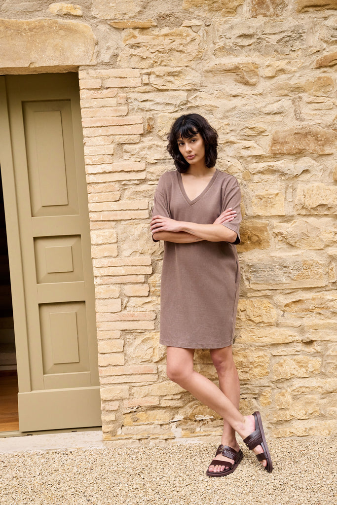 Robe tee-shirt en coton washed brown Québec, Canada