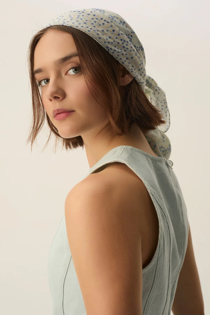 Foulard Nabinette palme bleu Des Petits Hauts Québec, Canada