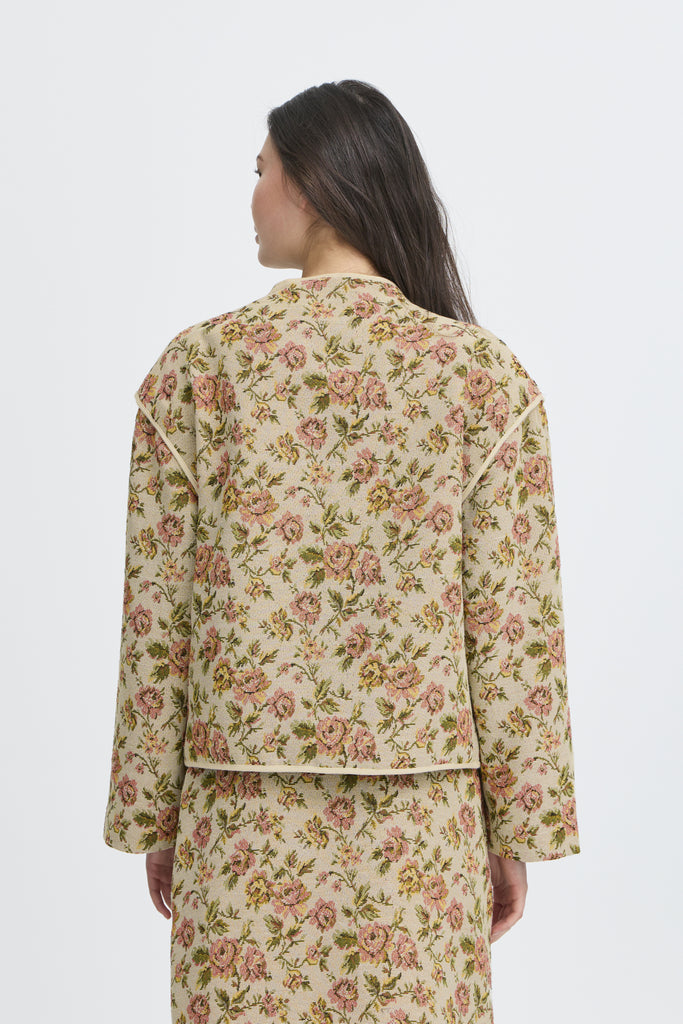 Veste jacquard fleuri