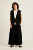 Cardigan ample sans manches en laine mérinos Tsuki - noir / encre Naïf Québec, Canada