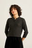 Cardigan en laine mérinos superfine Isla anthracite Naïf Québec, Canada