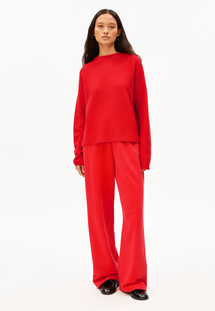 Pull en coton bio rouge femme Québec, Canada