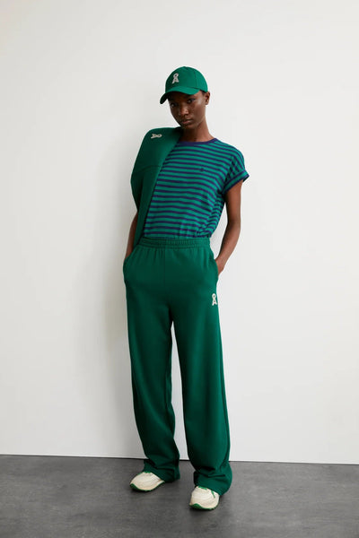 T-shirt Idaara stripes - emerald green / blue noon Québec Canada