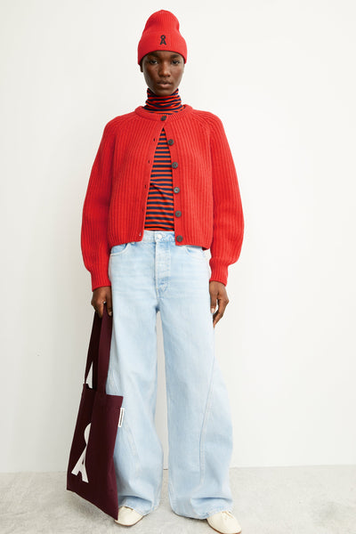 Cardigan en laine biologique Selmaa candy apple Armedangels Québec, Canada