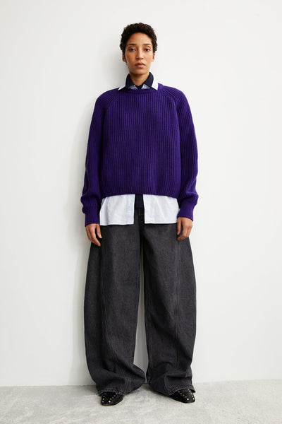 Pull en laine biologique Kaagi indigo lilac Armedangels Québec, Canada