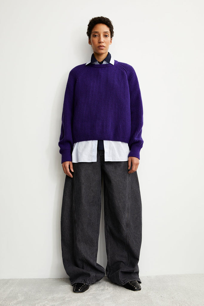 Pull en laine biologique Kaagi indigo lilac Armedangels Québec, Canada