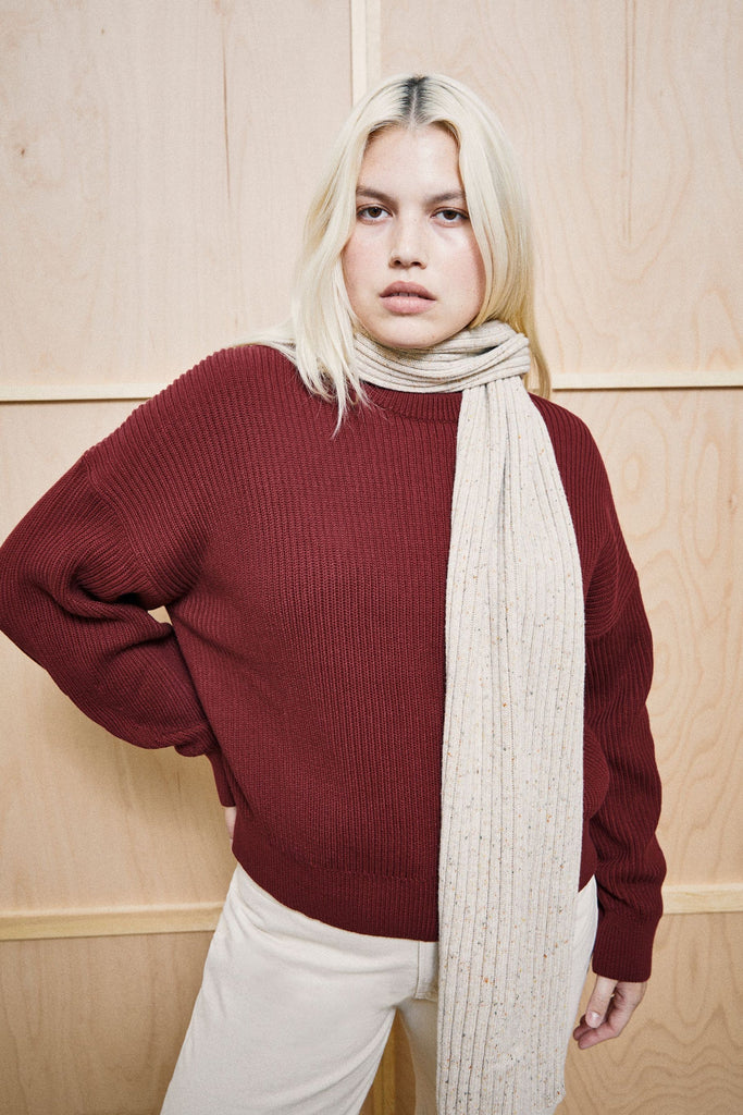 Pull en coton côtelé - rouge velours Armedangels Québec, Canada