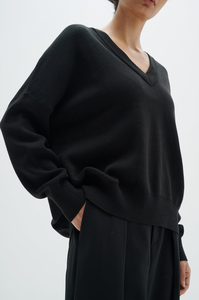 Pull 100% coton noir femme
