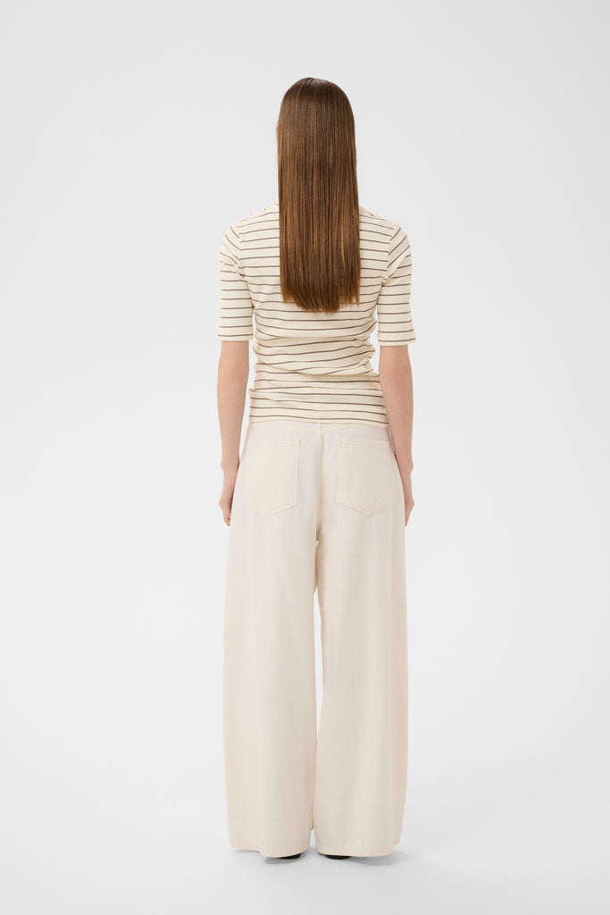 DagnaIW striped V t-shirt vanilla / coffee InWear Québec, Canada