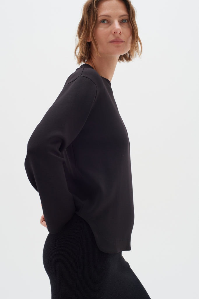 chandail manches longues noir femme doux