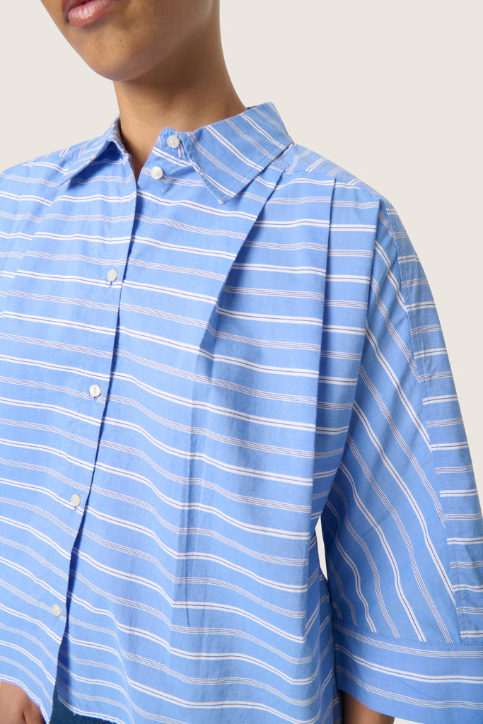 Blue and White Stripe SLMerona shirt Soaked in Luxury Canada