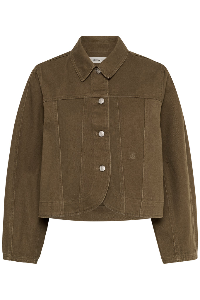 Veste en jean kaki pour femme