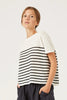 Chandail rayé en lin Noella - ivoire / noir Naïf Québec, Canada