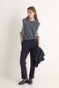 Pantalon coupe droite en jacquard à carreaux bleu marine Yerse Québec, Canada