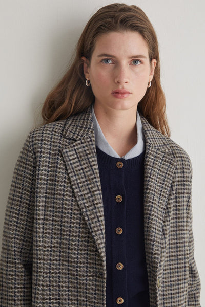 Blazer en coton motif pied-de-poule gris Yerse Québec, Canada