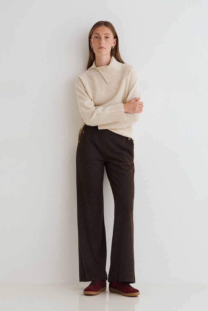 Pantalon large en maille marron Yerse Québec, Canada