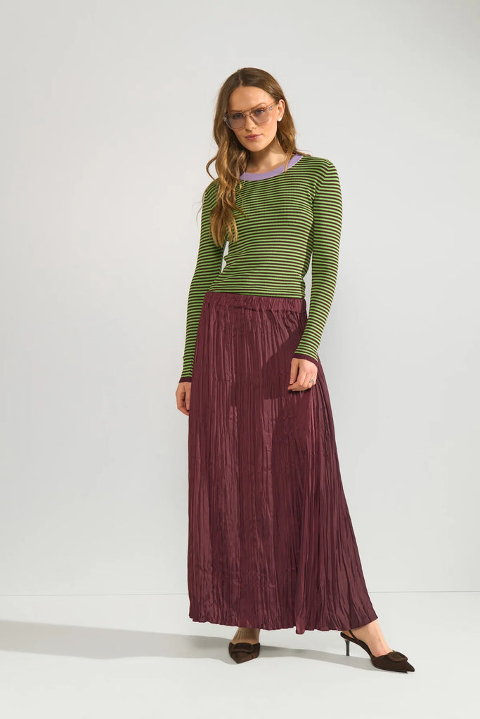 Pull rayé vert pour femme Nümph Québec, Canada