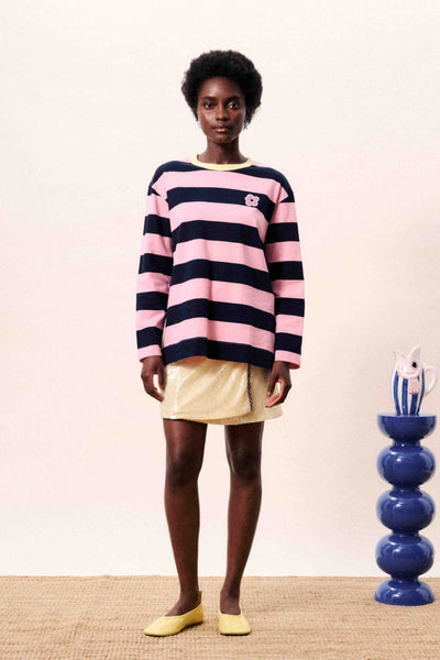 Tee-shirt Galiana bleu marine  rose Québec, Canada