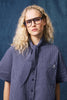 Chemise ample à carreaux Naomi bleu marine FRNCH Québec, Canada