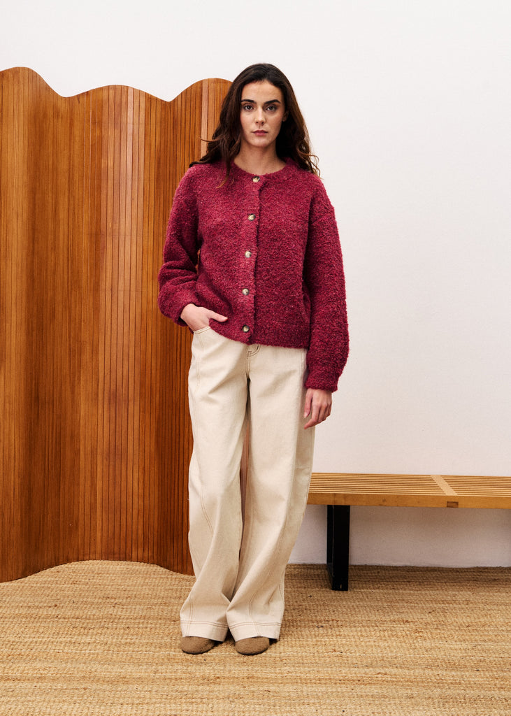 Cardigan Selkirk bordeaux FRNCH Canada