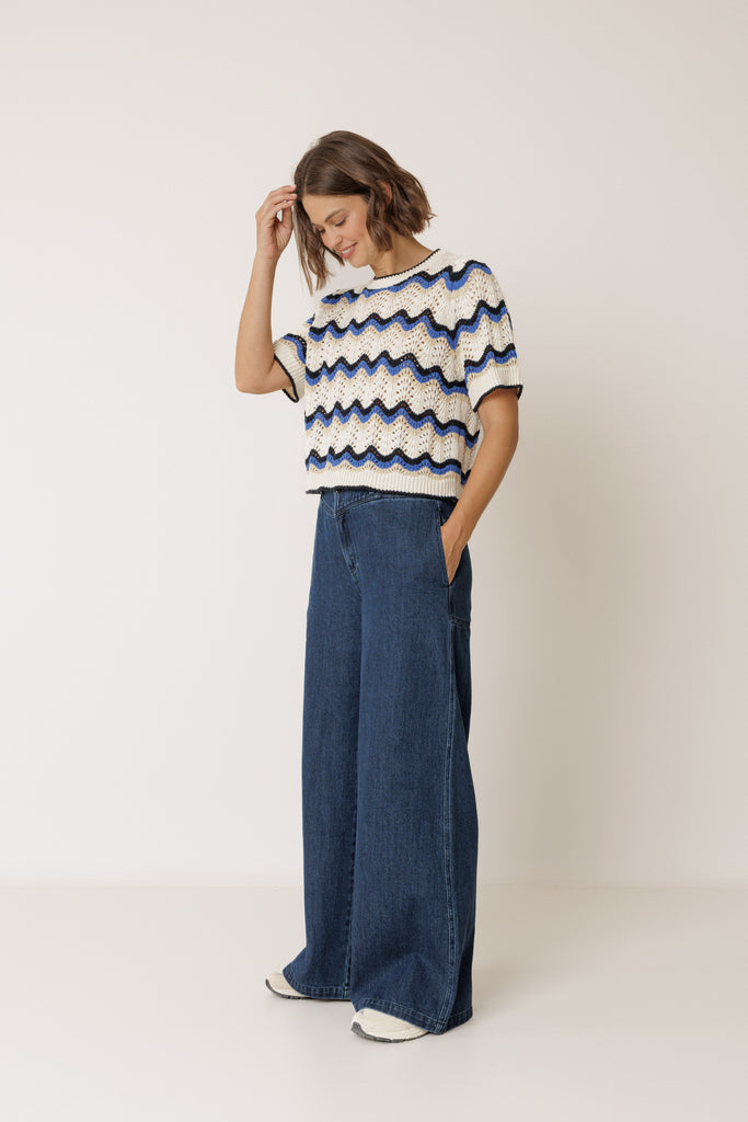 Pull crochet zigzag azul britanico Indi & Cold Canada