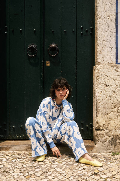 Sweatshirt en tricot Dulse bleu jean FRNCH Québec, Canada