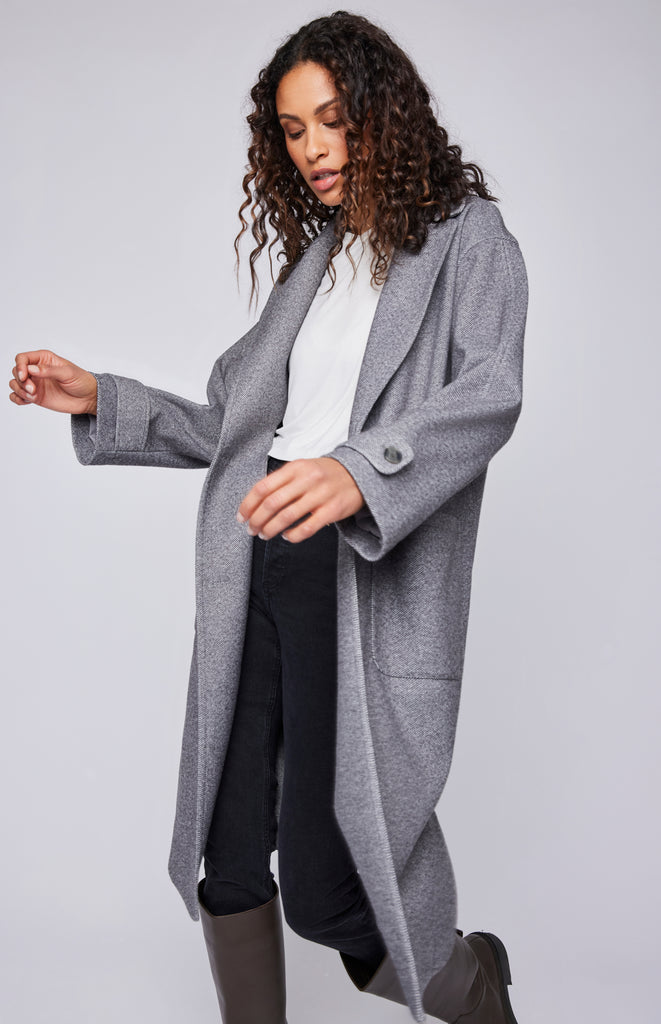 manteau automne femme gris clair