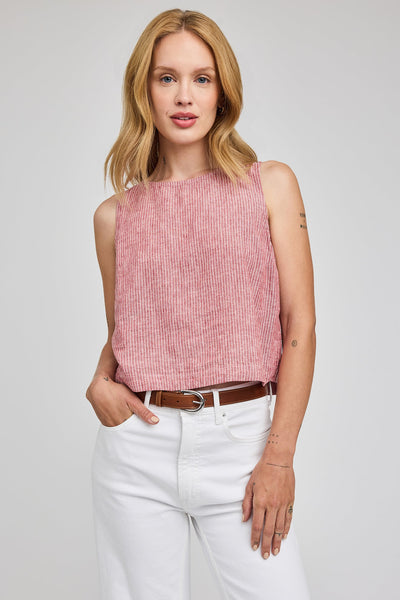 Camisole Leanna garnet stripe red Gentle Fawn Québec, Canada