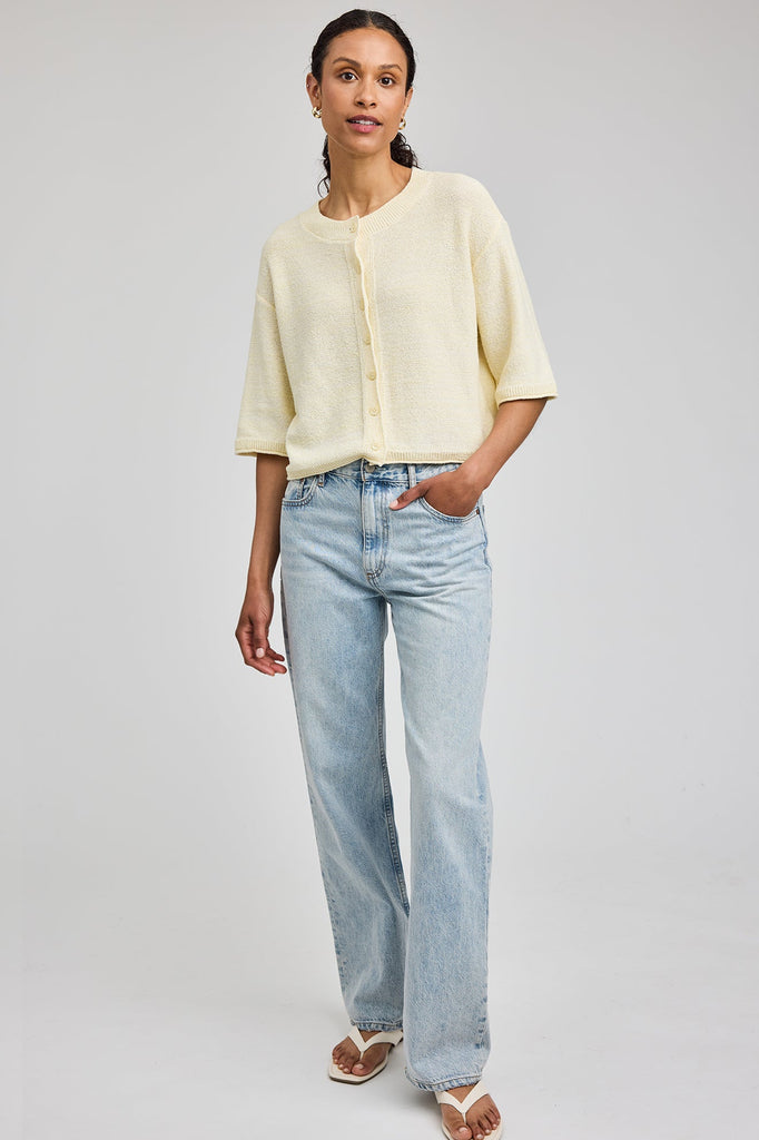 Cardigan Geneviève cornsilk Gentle Fawn Québec, Canada