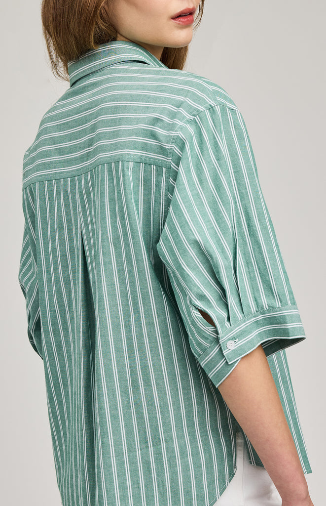 Chemise ample à rayures vertes femme Gentle Fawn Québec, Canada