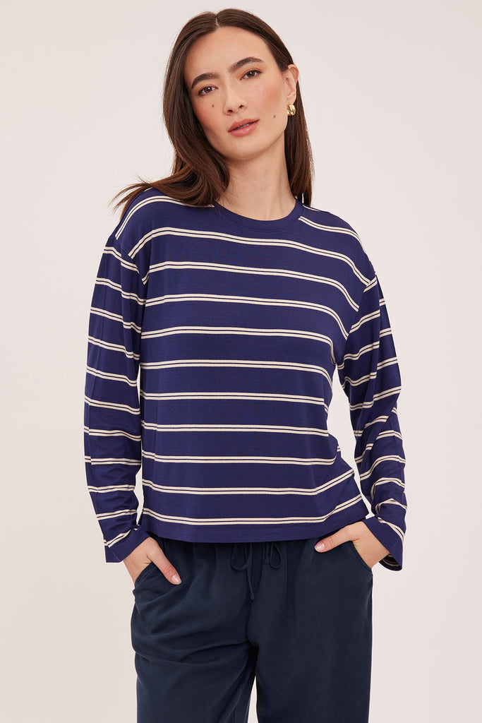 Tee-shirt rayé ultra doux Indy marine Gentle Fawn Québec, Canada