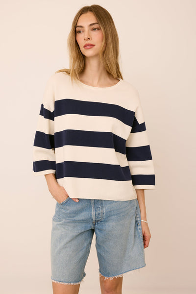Pull rayé Amina marine Gentle Fawn Québec Canada